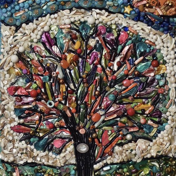 Gorgeous Beaded Tree Mosaic by Jo Anne Brooks